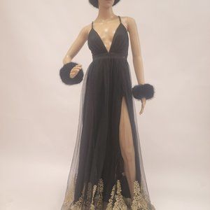 Black with embellish Gold embroidery